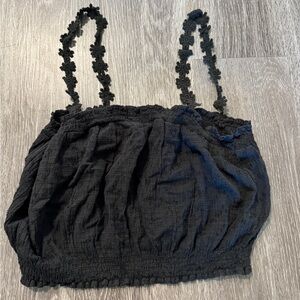 Black Stretchy Crop Top